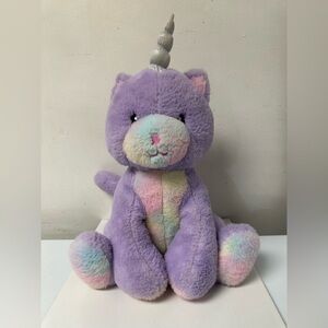 FAO Schwarz Plush Unicorn Cat Light up Purple with Multicolor Accents